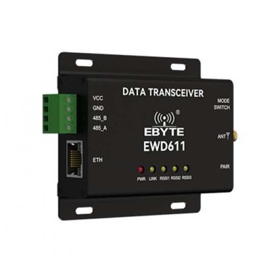 EBYTE EWD611-915NW33(485) Industrial 915MHz Wireless Video & Data Transmission Radio | RS485 + RJ45 Ethernet | 33dBm | 16Mbps | 2km Range