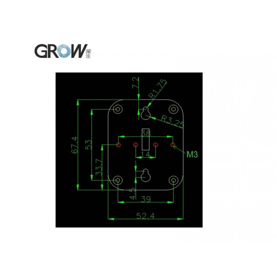 GROW R300/R301T/R302/R303T Fingerprint Module Enclosure