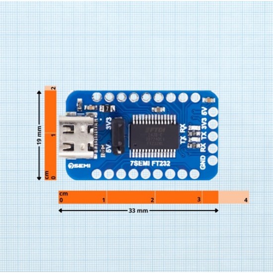 FT232 USB-C UART Board, USB To UART TTL Communication Module (CM-11013)