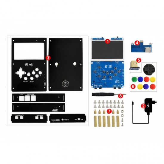 GamePi43 Add-ons for Raspberry Pi to Build GamePi43, EU Plug