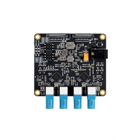 4-Ch GMSL Camera Adapter Board, Equipped With MAX9296 Deserializer, High-Speed And Low-Latency Serial Transmission, Compatible With Raspberry Pi 5 4-Ch GMSL Camera Adapter Board, Equipped With MAX9296 Deserializer, High-Speed And Low-Latency Serial Transmission, Compatible With Raspberry Pi 5