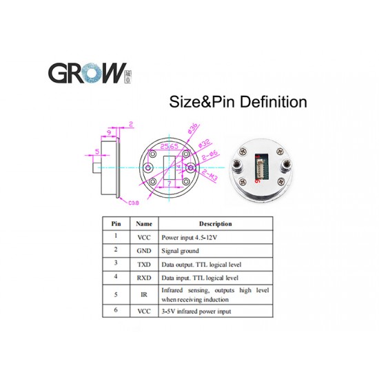 GROW FP002 Facial Recognition Module - UART Interface