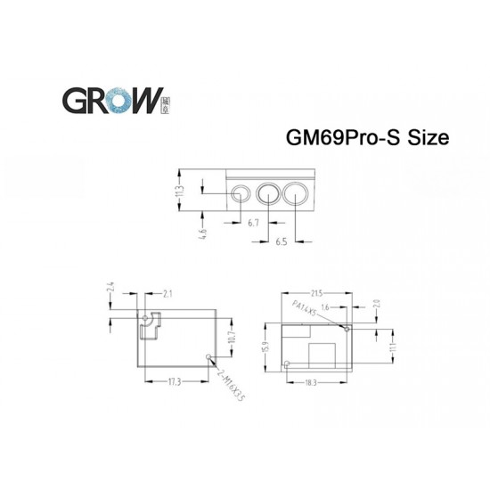 GROW GM69Pro-S 1D/2D Barcode and QR Code Scanner Module USB and UART interface