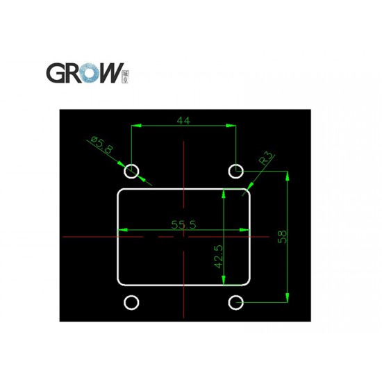 GROW GM72 Black Plastic Protection Panel for Fingerprint Module