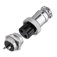 GX16 - 2 Pin Round Shell Aviation Connector Set of Male and Female , Panel Mount