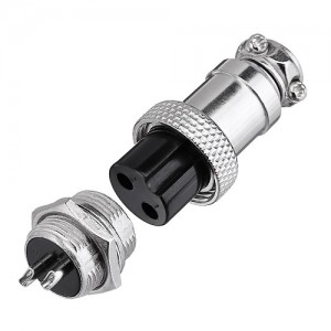 GX16 - 2 Pin Round Shell Aviation Connector Set of Male and Female , Panel Mount GX16 - 2 Pin Round Shell Aviation Connector Set of Male and Female , Panel Mount
