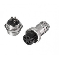 GX16 - 5 Pin Round Shell Aviation Connector Set of Male and Female , Panel Mount