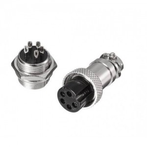 GX16 - 5 Pin Round Shell Aviation Connector Set of Male and Female , Panel Mount GX16 - 5 Pin Round Shell Aviation Connector Set of Male and Female , Panel Mount