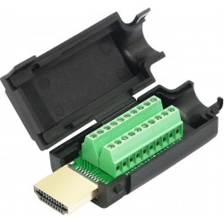 HDMI Male Connector Breakout With Shell - 19 pin HDMI Male Connector Breakout With Shell - 19 pin