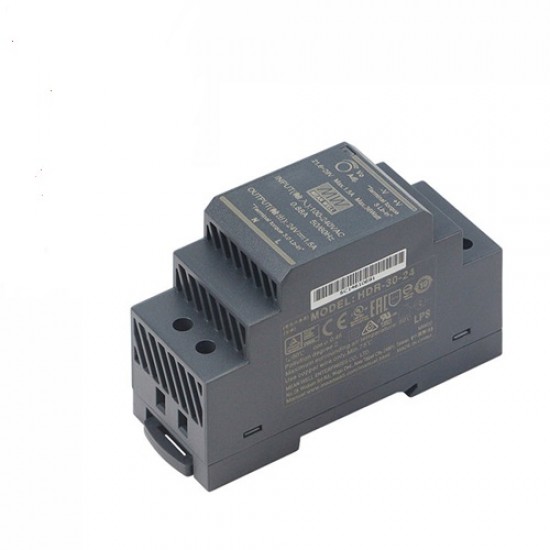 Mean Well HDR-30-24 24V 1.5A 36W Ultra Slim DIN Rail AC-DC Switching Power Supply (SMPS) Mean Well HDR-30-24 24V 1.5A 36W Ultra Slim DIN Rail AC-DC Switching Power Supply (SMPS)