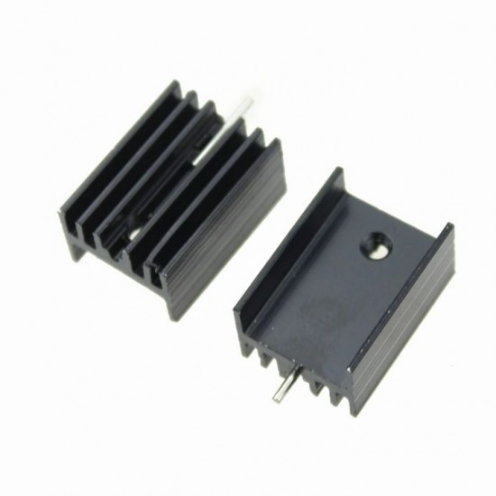 22mm Aluminium Heat Sink With Pin (1510 Series) - For TO220 Package - Black