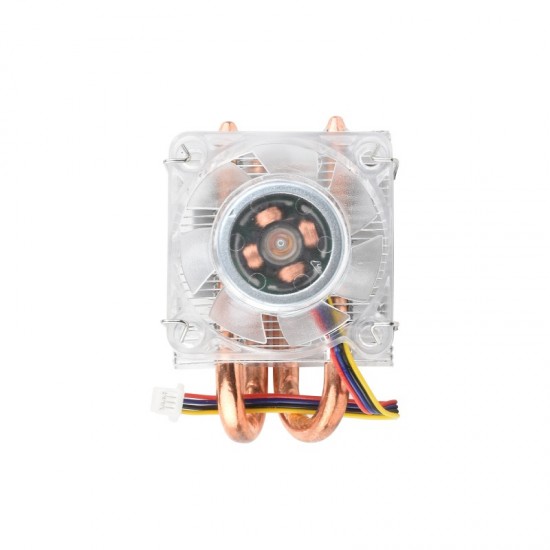 Low-Profile ICE Tower CPU Cooling Fan for Raspberry Pi 5, Raspberry Pi 5 Cooler, U-Shaped Copper Tube, Cooling Fins, With Colorful RGB LED
