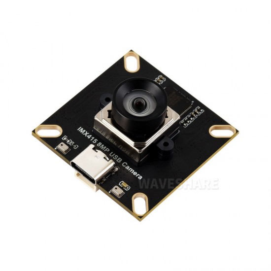 IMX415 8MP High-resolution USB Camera Module, IMX415 Sensor Chip, USB2.0 Port, Onboard Dual Microphones, Distortion-free