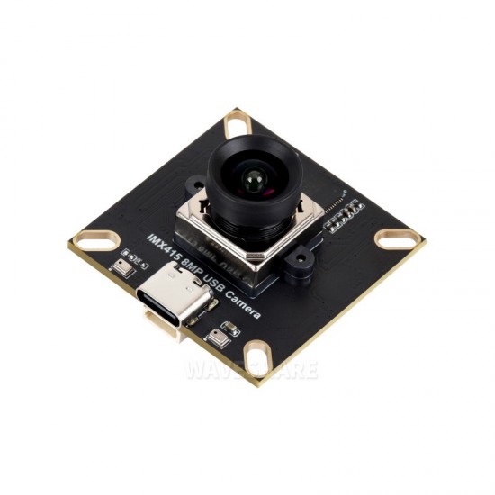 Waveshare IMX415 8MP High-resolution USB Camera Module Type B, IMX415 Sensor Chip, USB2.0 Port, Onboard Dual Microphones, 93.5° Wide Angle Lens, -0.4% Distortion Waveshare IMX415 8MP High-resolution USB Camera Module Type B, IMX415 Sensor Chip, USB2.0 Port, Onboard Dual Microphones, 93.5° Wide Angle Lens, -0.4% Distortion