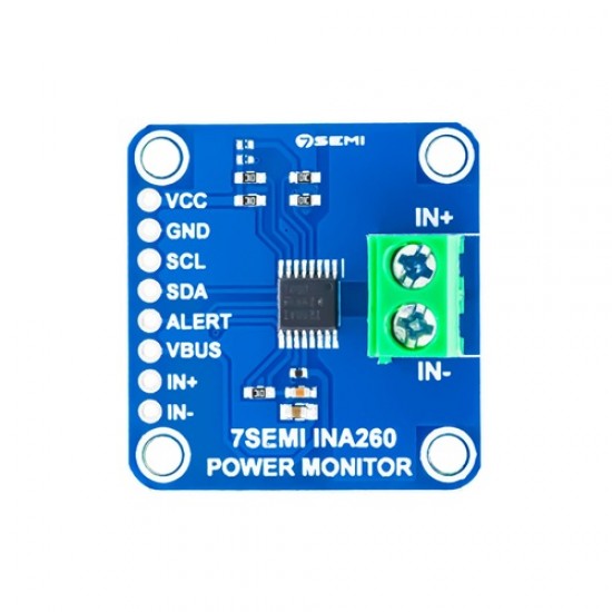 INA260 High Precision I2C Current Voltage and Power Monitor Module with Integrated 2mΩ Shunt, 15A, 36V INA260 High Precision I2C Current Voltage and Power Monitor Module with Integrated 2mΩ Shunt, 15A, 36V