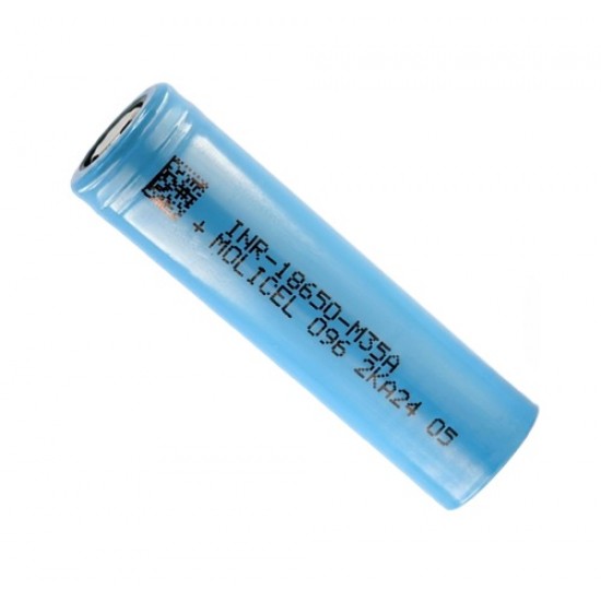 Molicel INR18650-M35A 3500mAh 3.6V Rechargeable Li-ion Battery Cell – High Energy 10A Discharge 18650 Battery Molicel INR18650-M35A 3500mAh 3.6V Rechargeable Li-ion Battery Cell – High Energy 10A Discharge 18650 Battery