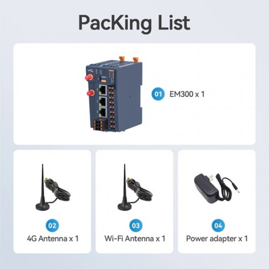 IOTROUTER EM300 Modular Industrial Edge Controller - Based On RK3506J - 512MB RAM - Support Wireless Connectivity IOTROUTER EM300 Modular Industrial Edge Controller - Based On RK3506J - 512MB RAM - Support Wireless Connectivity