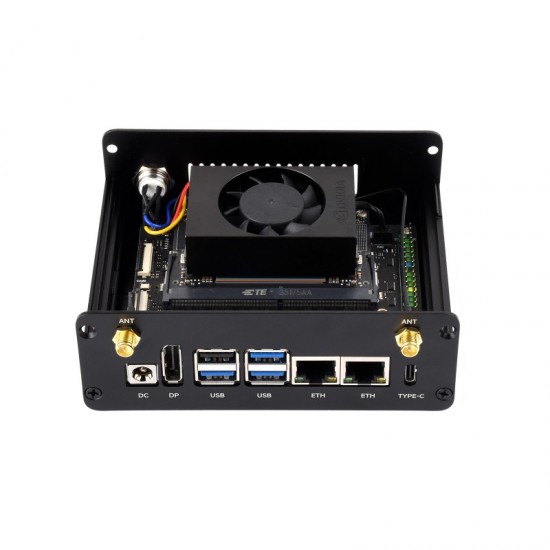 Waveshare Aluminum Alloy Case For Jetson Orin, With Camera Holder, Suitable For Jetson Orin Nano And Jetson Orin NX Dual ETH Kits