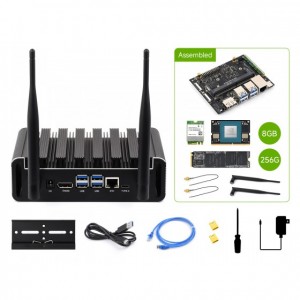 Waveshare Jetson Orin Nano 8GB Complete Kit - [Nvidia Orni Nano 8GB Som with Base Board + Aluminium Enclosure + 256GB SSD + Wireless Card & Power Supply Included]