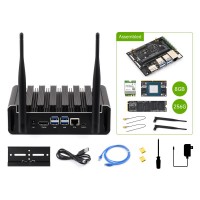 Waveshare Jetson Orin NX 8GB Complete Kit - [Nvidia Orni Nx 8GB Som with Base Board +Aluminium Enclosure + 256GB SSD + Wireless Card & Power Supply Included]