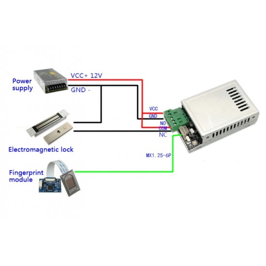 GROW KL216 Relay Output Biometric Fingerprint Recognition Access Control System With Remote Control