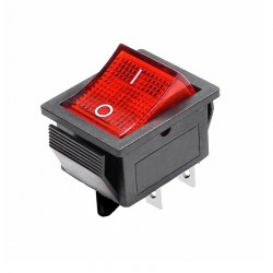 KCD4 On-OFF Rocker Switch 4 Pin 16A 250V AC Red LED