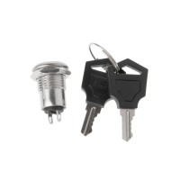 Electric 2 Positions ON OFF Metal Keylock Switch - 12mm