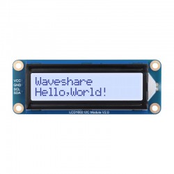 Waveshare LCD1602 I2C Module, Black Color with Gray Background, 16x2 characters LCD, 3.3V/5V, Backlight Adjustable Waveshare LCD1602 I2C Module, Black Color with Gray Background, 16x2 characters LCD, 3.3V/5V, Backlight Adjustable