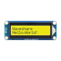 Waveshare LCD1602 I2C Module, Black Color with Green Background, 16x2 characters LCD, 3.3V/5V, Backlight Adjustable