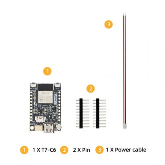 LILYGO T7-C6 ESP32-C6 Wireless Wi-Fi & Bluetooth Development Board - ESP32-C6-MINI-N4 Built-in Antenna Module [H723-01]