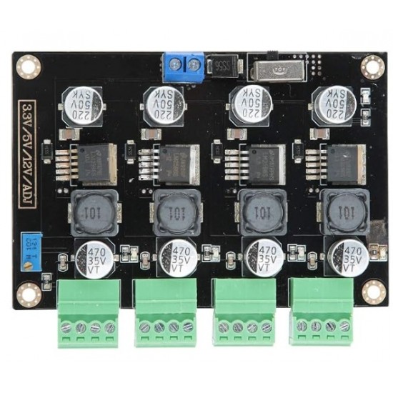 LM2596 Multi-Channel Switching Power Supply Module – 4-Output 3.3V/5V/12V/Adjustable DC-DC Buck Converter LM2596 Multi-Channel Switching Power Supply Module – 4-Output 3.3V/5V/12V/Adjustable DC-DC Buck Converter