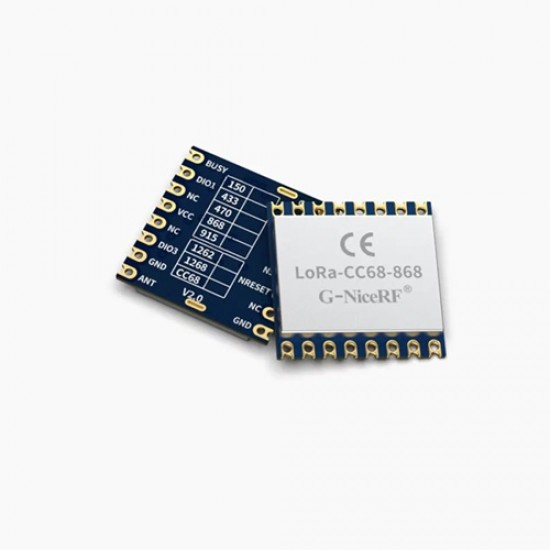 G-NiceRF LoRa-CC68 868MHz LLCC68 22dBm LoRa Wireless Module - SPI Interface And ESD Protection G-NiceRF LoRa-CC68 868MHz LLCC68 22dBm LoRa Wireless Module - SPI Interface And ESD Protection