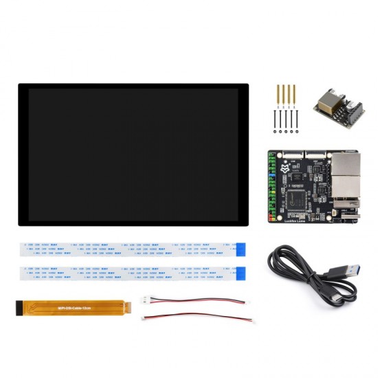 Luckfox Lume-LCD-Kit-B 128MB DDR3 RAM And 256MB Flash, High-Performance Linux Development Board, Based On The Allwinner T153 Multi-core Heterogeneous Industrial Processor, Dual Gigabit Ethernet Ports, With PoE Module & 10.1inch DSI LCD A