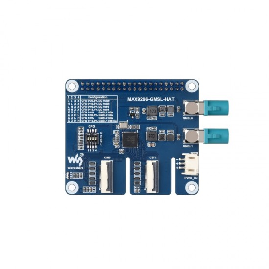 2-Ch GMSL Camera HAT, Equipped With MAX9296A Deserializer, High-Speed And Low-Latency Serial Transmission, Compatible With Raspberry Pi 5 And Jetson Orin NX/Nano 2-Ch GMSL Camera HAT, Equipped With MAX9296A Deserializer, High-Speed And Low-Latency Serial Transmission, Compatible With Raspberry Pi 5 And Jetson Orin NX/Nano