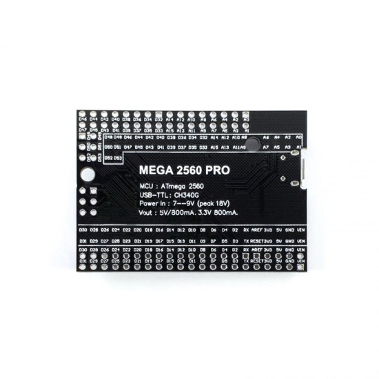 Mega2560 Pro ATMEGA2560-16AU USB CH340G Development Board - Micro USB Interface Mega2560 Pro ATMEGA2560-16AU USB CH340G Development Board - Micro USB Interface