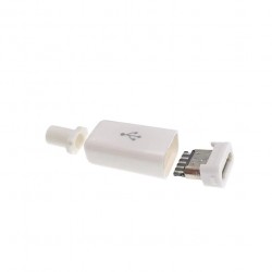 Micro USB 5 Pin Male Plug with Enclosure - White Micro USB 5 Pin Male Plug with Enclosure - White