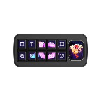 Waveshare MK10 Multi-Functional AI Voice Control Panel, Onboard 10 × 0.85inch Mechanical LCD Macro Keys And A 2.01inch Secondary Screen, Linux + QMK Dual-system Architecture, Stream Controller Deck, Stream Accessories [Black Color]