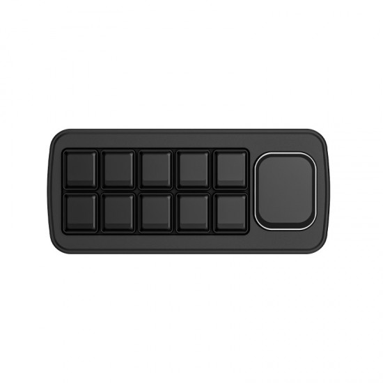 Waveshare MK10 Multi-Functional AI Voice Control Panel, Onboard 10 × 0.85inch Mechanical LCD Macro Keys And A 2.01inch Secondary Screen, Linux + QMK Dual-system Architecture, Stream Controller Deck, Stream Accessories [Black Color]
