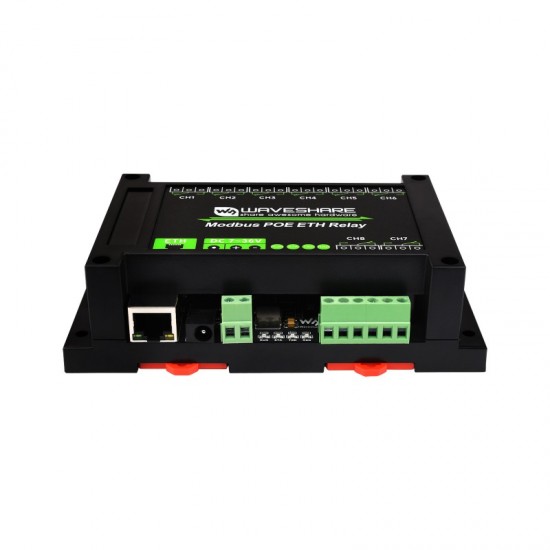 8-ch Ethernet Relay Module, Modbus RTU/Modbus TCP Protocol, PoE port Communication, With Various Isolation And Protection Circuits - Without Power Adapter