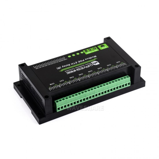 8-ch Ethernet Relay Module (B) With Digital Input, Modbus RTU/Modbus TCP Protocol, PoE Port Communication, With Various Isolation And Protection Circuits