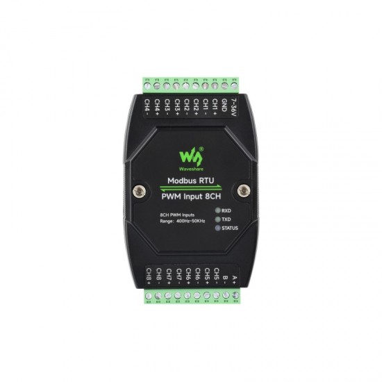 Industrial 8-Ch PWM Input Module, Modbus RTU Protocol, Isolated RS485 Interface, Supports Frequency And Duty Cycle Acquisition, With Various Isolation And Protection Circuits