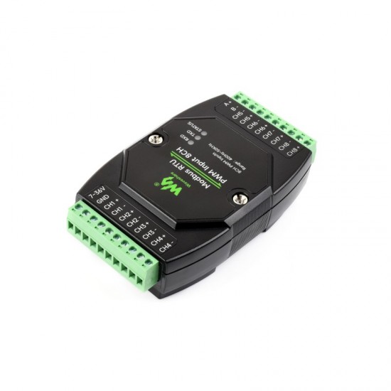 Industrial 8-Ch PWM Input Module, Modbus RTU Protocol, Isolated RS485 Interface, Supports Frequency And Duty Cycle Acquisition, With Various Isolation And Protection Circuits