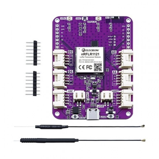 Elecrow LoRa Node Expansion Board-nRFLR1121 Integrates nRF52840 for Long Range Communication Support 868/915 Mhz Elecrow LoRa Node Expansion Board-nRFLR1121 Integrates nRF52840 for Long Range Communication Support 868/915 Mhz