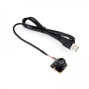 Waveshare OS05A20 5MP USB camera module type C, supports USB2.0 port, onboard single microphone, 91.7° FOV distortion-free lens