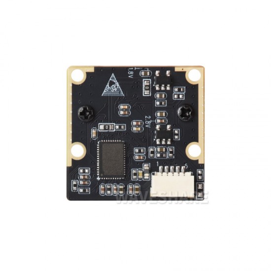 Waveshare OS05A20 5MP USB camera module type C, supports USB2.0 port, onboard single microphone, 91.7° FOV distortion-free lens