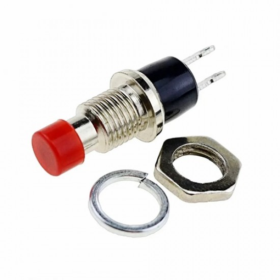 PBS -110 Red Push Button Press Switch with Threaded Mount and Dual Terminals PBS -110 Red Push Button Press Switch with Threaded Mount and Dual Terminals