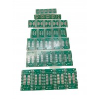 SMD to DIP PCB Adapter Kit SOP/TSSOP to DIP 8/10/14/16/20/28 Pin - [Pack of 35 PCBs]