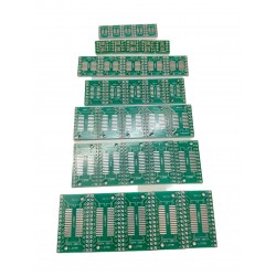 SMD to DIP PCB Adapter Kit SOP/TSSOP to DIP 8/10/14/16/20/28 Pin - [Pack of 35 PCBs]