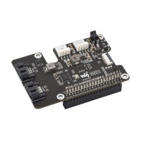 PCIe To 2-Ch SATA Adapter For Raspberry Pi 5, Supports SATA Hard Drive Protocol, Onboard Dual LED Indicators And EEPROM, HAT + Standard, Driver-free, Plug And Play