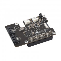 PCIe To 2-Ch SATA Adapter For Raspberry Pi 5, Supports SATA Hard Drive Protocol, Onboard Dual LED Indicators And EEPROM, HAT + Standard, Driver-free, Plug And Play